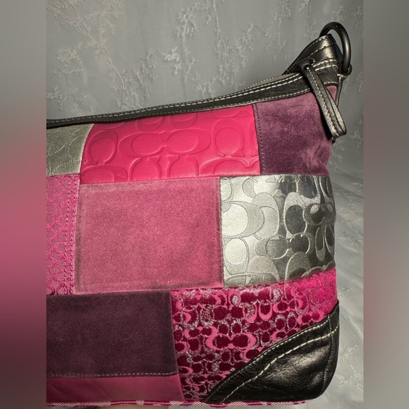 Coach Y2K Pink & Silver Patchwork Shoulder Bag - H0893-F12865 - Picture 8 of 13